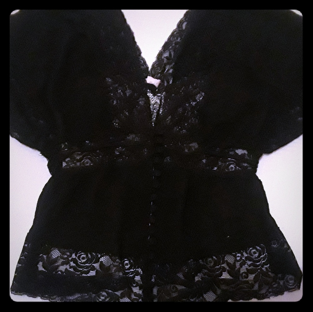 Black lace blouse